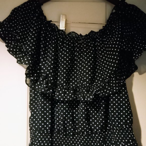 Ruffle Polka Dot Dress - Picture 1 of 6